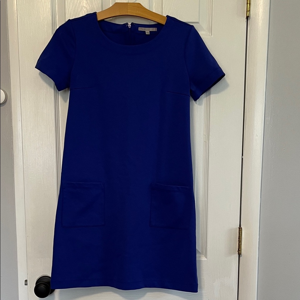 GAP Short Sleeve Mini Shift Dress in Cobalt
